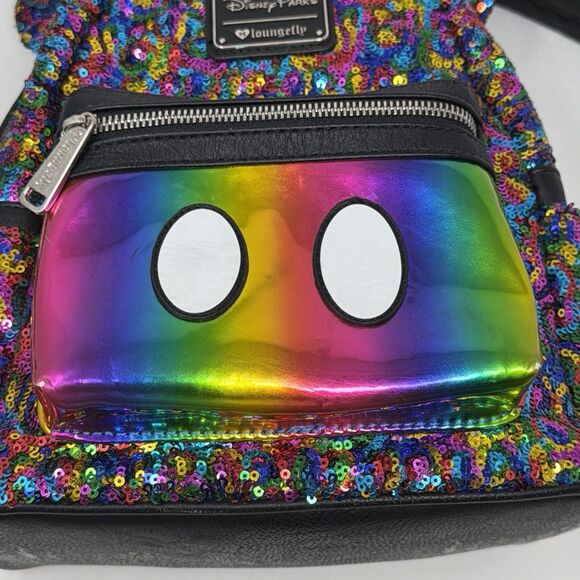 Disney Parks Loungefly Rainbow Sequin Mickey Ears Mini Backpack main image 13
